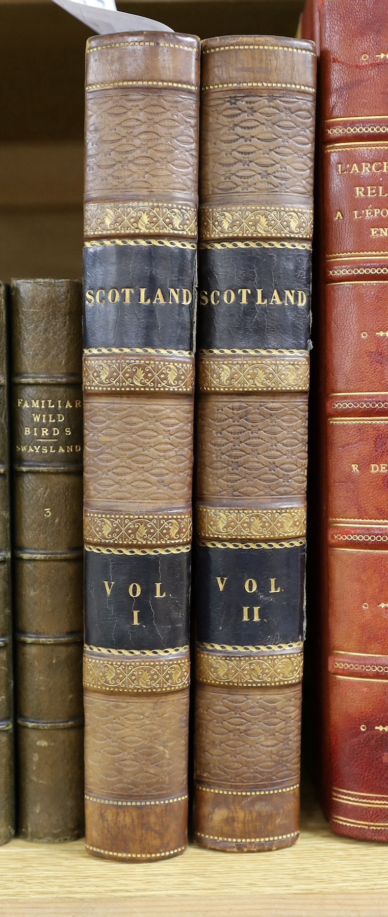 Beattie, William - Scotland Illustrated….‘’Caledonia Illustrated’’, 2 vols, 4to, half calf with marbled boards, with map and 167 plates, George Virtue, London, c.1850